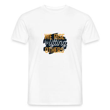 nous nous levons en soulevant les autres - T-shirt homme - blanc - Devant - AI Model Male 178 dark (178cm)