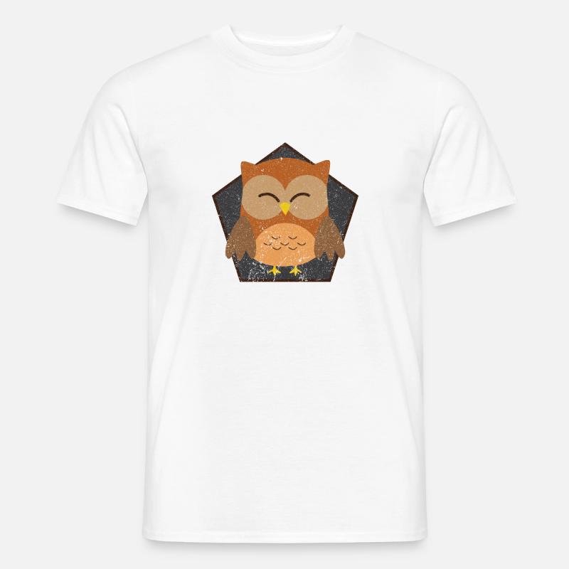 Uhu Eule - Männer T-Shirt - Weiß