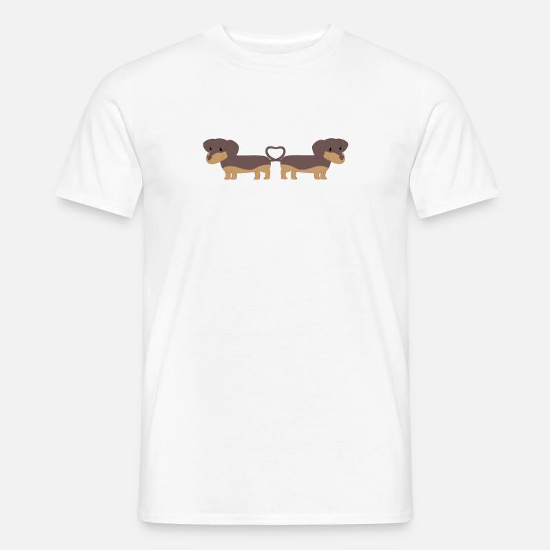Dackel - Dackelliebe - Dachshund - Geschenk - Männer T-Shirt - Weiß