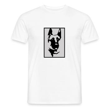 (Berger allemand) - T-shirt homme - blanc - Devant - AI Model Male 178 dark (178cm)