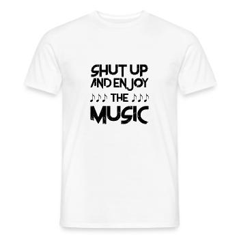 music - Men's T-Shirt - white - Front - AI Model Male 178 dark (178cm)