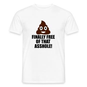 finally free funny quote - Men's T-Shirt - white - Front - AI Model Male 178 dark (178cm)