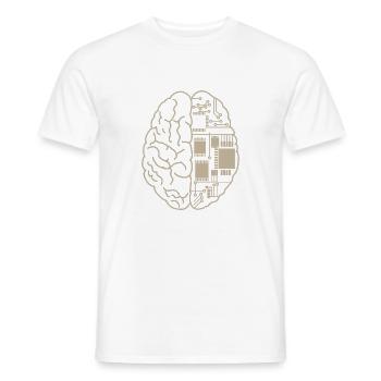 Cyborg cérébral Intelligence artificielle du futur - T-shirt homme - blanc - Devant - AI Model Male 178 dark (178cm)