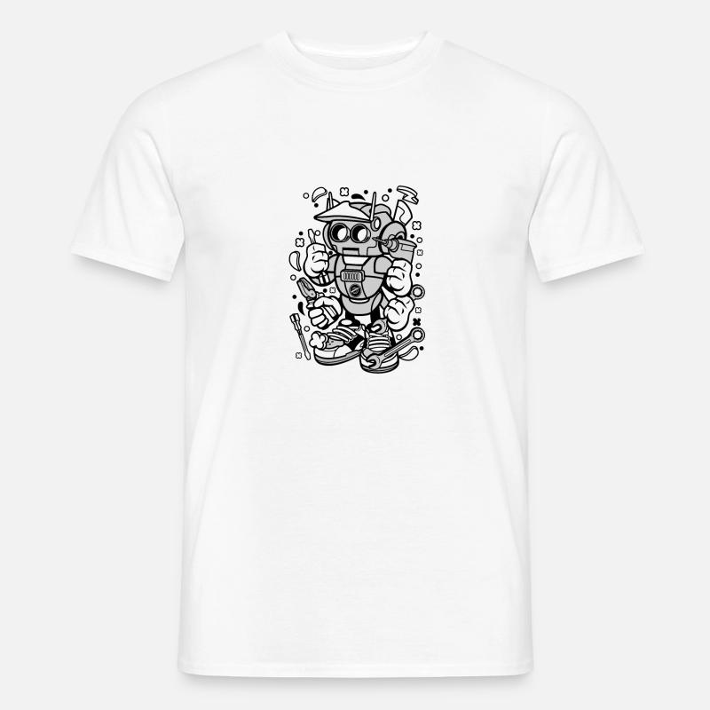 Hard-working robot with tools - Men's T-Shirt - white
