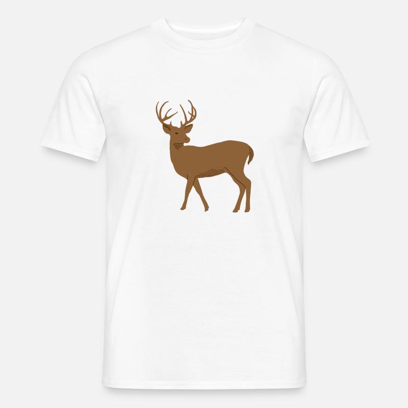 Hirsch - Männer T-Shirt - Weiß