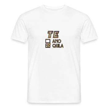Te Amo, (check) Tequilla - Men's T-Shirt - white - Front - AI Model Male 178 dark (178cm)