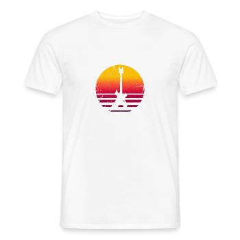 XASTY electric guitars rock music instrument music sun - Men's T-Shirt - white - Front - AI Model Male 178 dark (178cm)