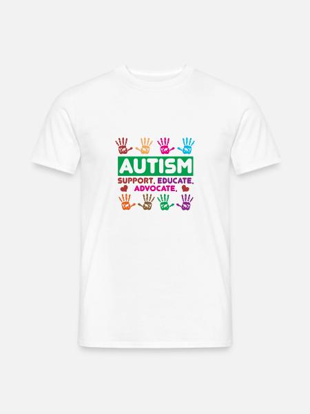 Autism Support Educate Advocate - Männer T-Shirt - Weiß