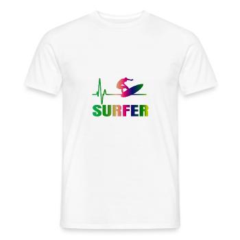 surfen beachboy california beach - Männer T-Shirt - Weiß - Vorne - AI Model Male 178 dark (178cm)