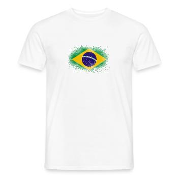 Drapeau brésilien cadeau du Brésil - T-shirt homme - blanc - Devant - AI Model Male 178 dark (178cm)