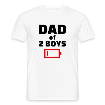 Papa fatigué de 2 garçons drôle père de deux fils - T-shirt homme - blanc - Devant - AI Model Male 178 dark (178cm)