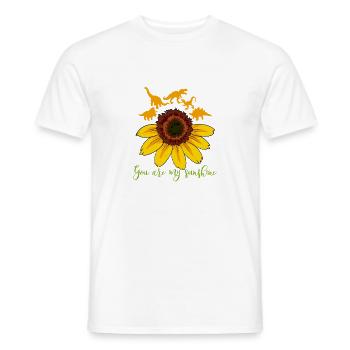 Dinosaur dino sunflower flower sunshine - Men's T-Shirt - white - Front - AI Model Male 178 dark (178cm)