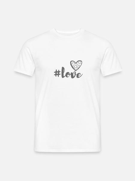 #Love, Schönes Motiv für die Liebe u. an die Liebe - Männer T-Shirt - Weiß