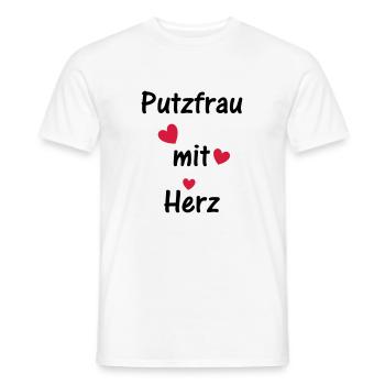 Putzfrau mit Herz - Männer T-Shirt - Weiß - Vorne - AI Model Male 178 dark (178cm)