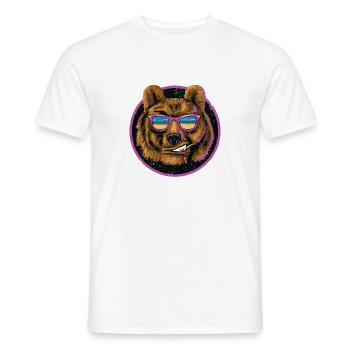 Bear, cool - Men's T-Shirt - white - Front - AI Model Male 178 dark (178cm)