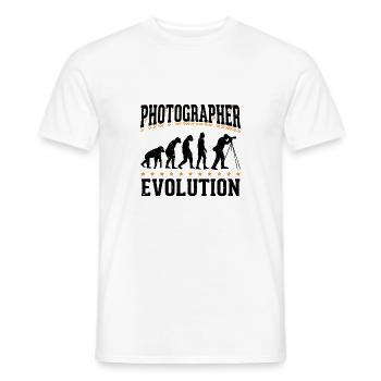 Evolution Photographer Photograph Fotograf - Männer T-Shirt - Weiß - Vorne - AI Model Male 178 dark (178cm)