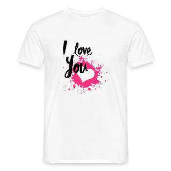 I Love You - T-shirt homme - blanc - Devant - AI Model Male 178 dark (178cm)