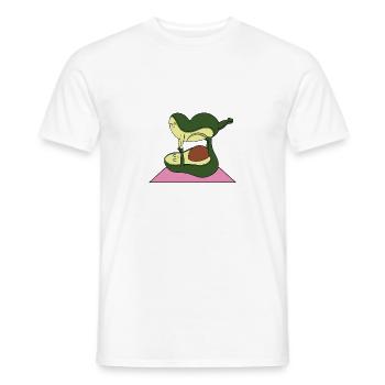 Avocado Yoga Fitness Gymnastics Acrobatics Workout - Men's T-Shirt - white - Front - AI Model Male 178 dark (178cm)