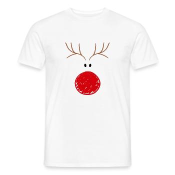 Renne Noël drôle pour dames et enfants - T-shirt homme - blanc - Devant - AI Model Male 178 dark (178cm)