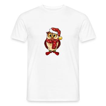 Weihnachtseule Weihnachten Eule Uhu Vogel Advent - Männer T-Shirt - Weiß - Vorne - AI Model Male 178 dark (178cm)