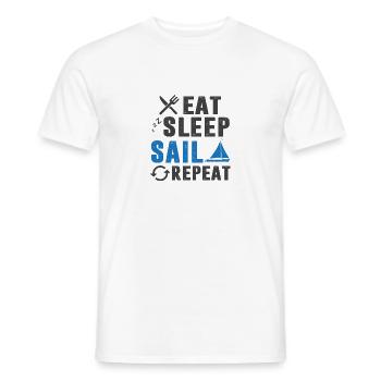 Sailing - Eat Sleep Sail Repeat Design for sailors - Men's T-Shirt - white - Front - AI Model Male 178 dark (178cm)