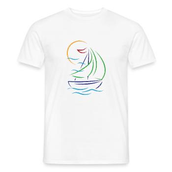 Voilier bateau sport bateau voile voilier - T-shirt homme - blanc - Devant - AI Model Male 178 dark (178cm)