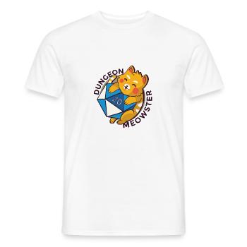 Dungeon Meowster cat with dungeon cube - Men's T-Shirt - white - Front - AI Model Male 178 dark (178cm)