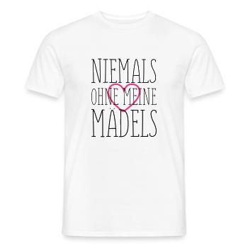 niemals ohne meine maedels herz - Männer T-Shirt - Weiß - Vorne - AI Model Male 178 dark (178cm)