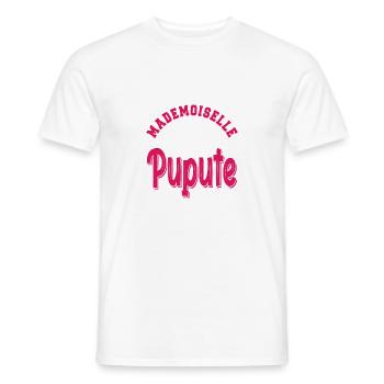 Mademoiselle PUPUTE - T-shirt homme - blanc - Devant - AI Model Male 178 dark (178cm)