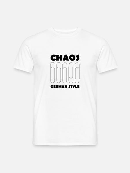 chaos german stype Büroklammern - Männer T-Shirt - Weiß