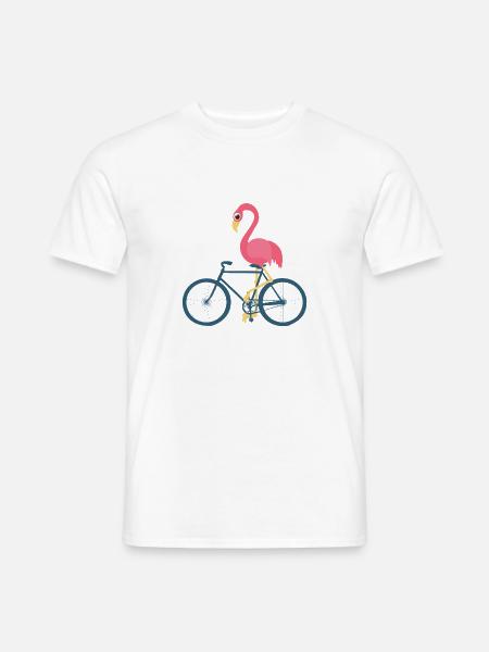 FLAMINGO FAHRRAD - Männer T-Shirt - Weiß