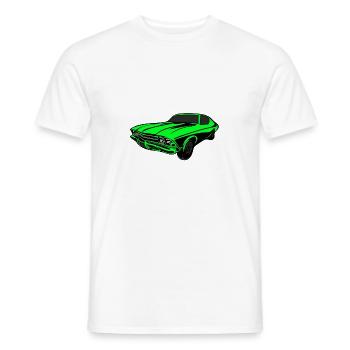 Voiture de course vert néon - T-shirt homme - blanc - Devant - AI Model Male 178 dark (178cm)