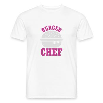 Burger chef - Men's T-Shirt - white - Front - AI Model Male 178 dark (178cm)