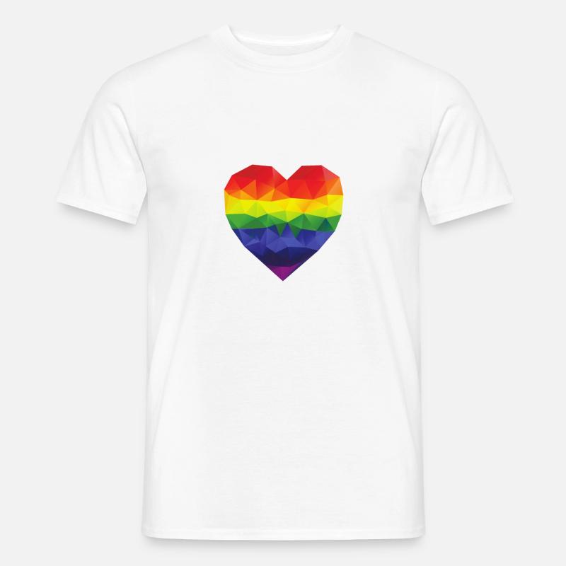 cuore arcobaleno - T-shirt uomo - bianco