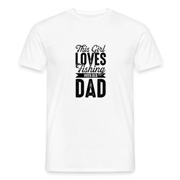 Papa fille enfant pêche pêche - T-shirt homme - blanc - Devant - AI Model Male 178 dark (178cm)
