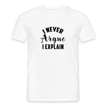Je ne dis jamais que j'explique un cadeau drôle d'énonciation - T-shirt homme - blanc - Devant - AI Model Male 178 dark (178cm)