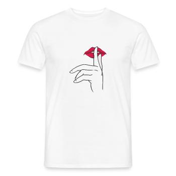 heul leise – Pschhh Geschenkidee - Männer T-Shirt - Weiß - Vorne - AI Model Male 178 dark (178cm)