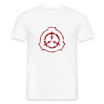 Symbole rouge de SCP - T-shirt homme - blanc - Devant - AI Model Male 178 dark (178cm)