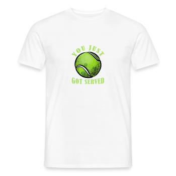 You Just Got Served Tennis Funny Tennis Gift Tee - Männer T-Shirt - Weiß - Vorne - AI Model Male 178 dark (178cm)