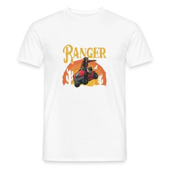 Der Lawn Ranger reitet wieder Lustiges Rasentraktor-Mähen - Männer T-Shirt - Weiß - Vorne - AI Model Male 178 dark (178cm)