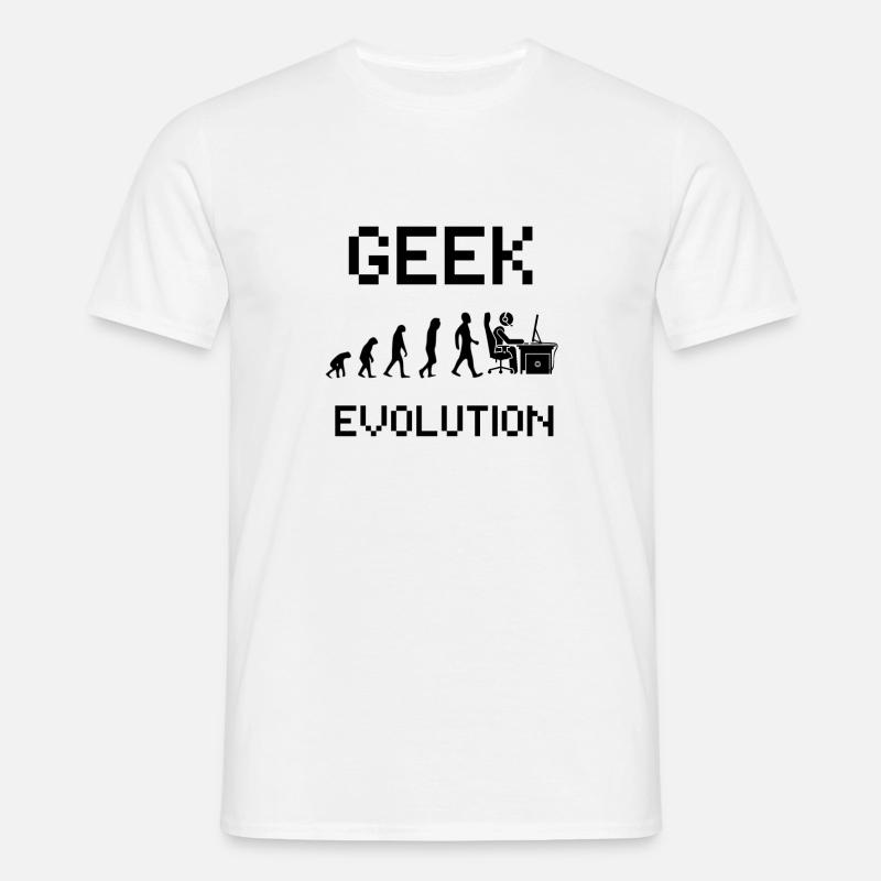 Geek evolution - Gamer evolution - Männer T-Shirt - Weiß