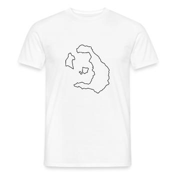 Santorini Carte Contours - Grèce - île - T-shirt homme - blanc - Devant - AI Model Male 178 dark (178cm)