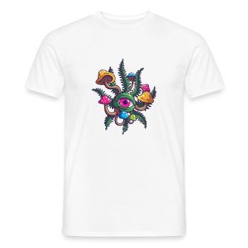 Magic Mushrooms Trippy Psychedelic Cannabis Weed A - Men's T-Shirt - white - Front - AI Model Male 178 dark (178cm)