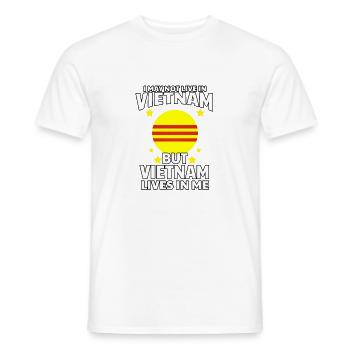 Vietnam drapeau amour patrie coeur drapeau I cadeau - T-shirt homme - blanc - Devant - AI Model Male 178 dark (178cm)