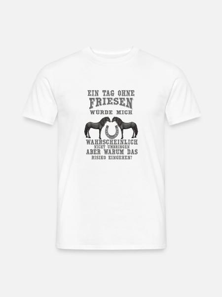 Friesen sind wunderbare Pferde - Männer T-Shirt - Weiß