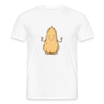 Butternut Kürbis en méditant - T-shirt homme - blanc - Devant - AI Model Male 178 dark (178cm)