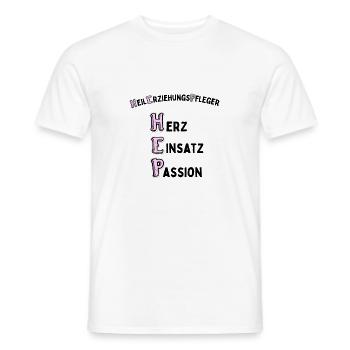 Heilerziehungspfleger mit Hetz Einsatz und Passion - Männer T-Shirt - Weiß - Vorne - AI Model Male 178 dark (178cm)