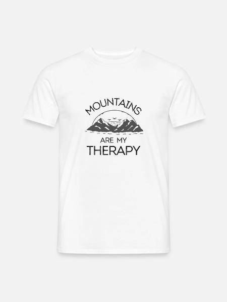 Mountains Are My Therapy - Men's T-Shirt - white