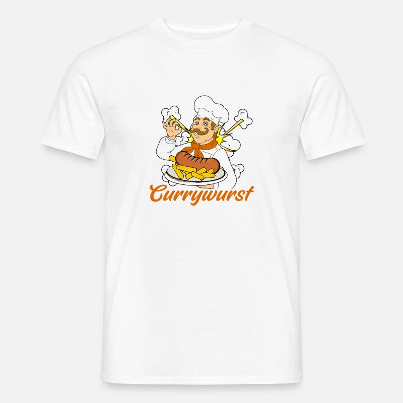 Currywurst 4ever - Männer T-Shirt - Weiß