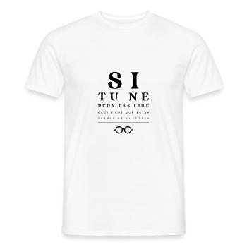 Test yeux - lunettes - T-shirt homme - blanc - Devant - AI Model Male 178 dark (178cm)